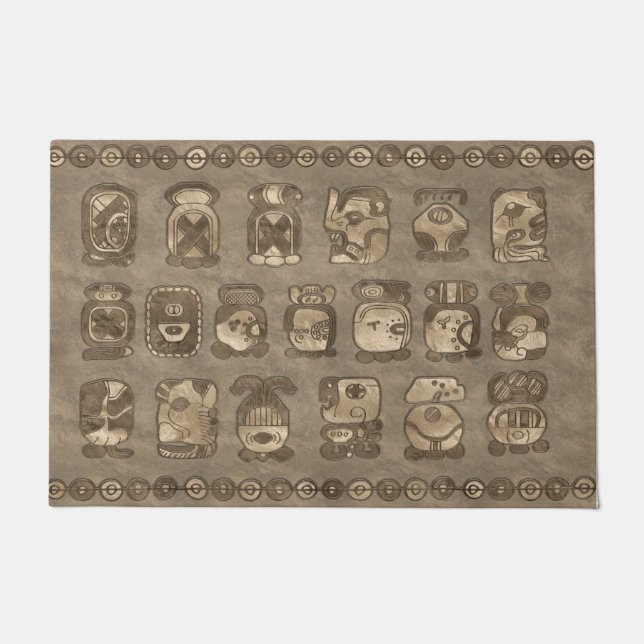 Paillasson Glyphs maya de mois civil (Devant)