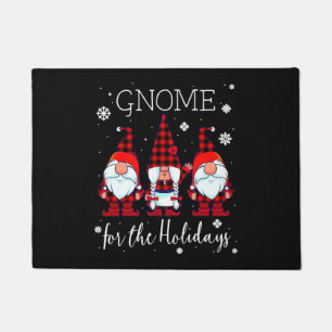 Paillasson Gnome for the Holidays Buffalo Plaid 3 Gnomes
