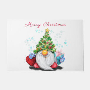 Paillasson Gnome mignonne avec arbre de Noël Casquette et cad