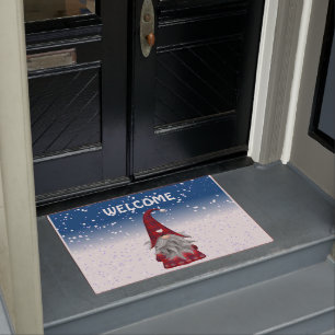 Paillasson Gnome rouge dans la neige