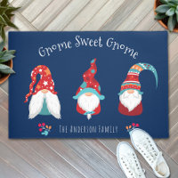 Gnome Sweet Gnome Cute Fun Elf Holiday Custom Navy