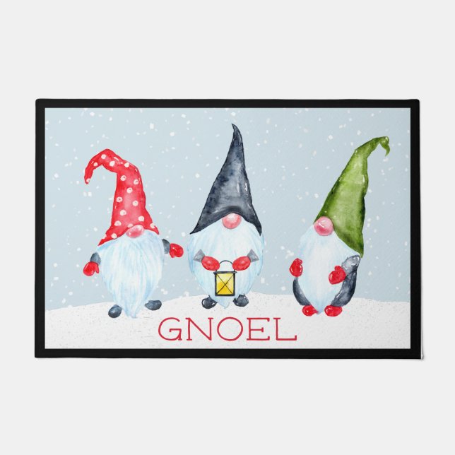 Paillasson Gnomes de Noël fantaisistes (Devant)