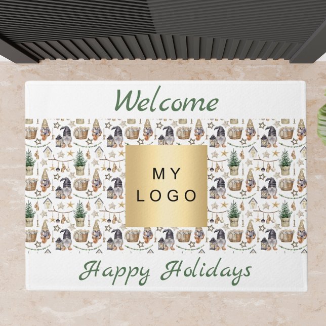 Paillasson Gnomes style nordique logo d'entreprise heureux va (Créateur téléchargé)