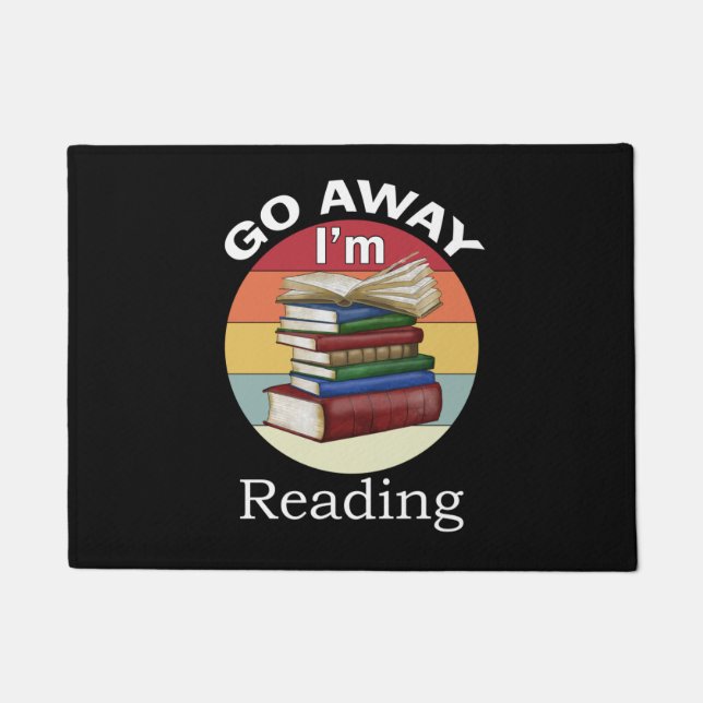 Paillasson Go Away I'm Reading Funny Book Reader Bookworm (Devant)