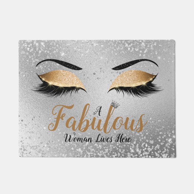 Paillasson Gold Fabulous femmes Parties scintillant yeux mat  (Devant)