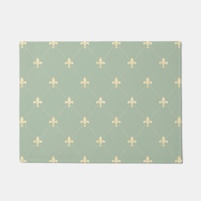 Paillasson Gold Fleur-de-Lis Sage 18x24 (Devant)