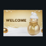 Paillasson Golden Christmas Snowman Pormat de vacances<br><div class="desc">Beau Golden Christmas Snowman Pormat de vacances</div>