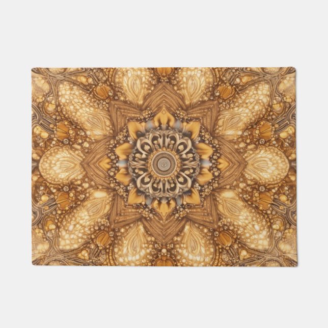 Paillasson Golden Mandala Kaleidoscope Pattern Towel (Devant)