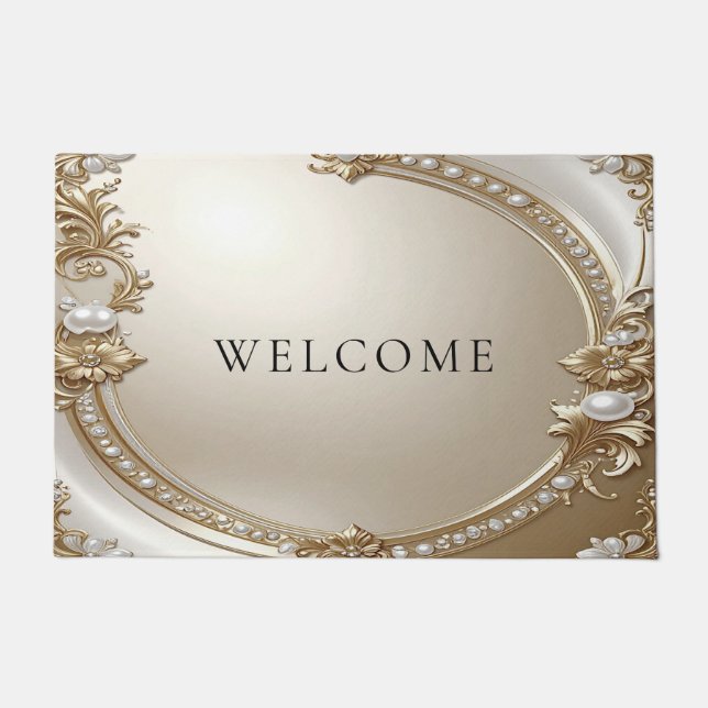 Paillasson Golden Ornate Frame with Pearls Doormat (Devant)
