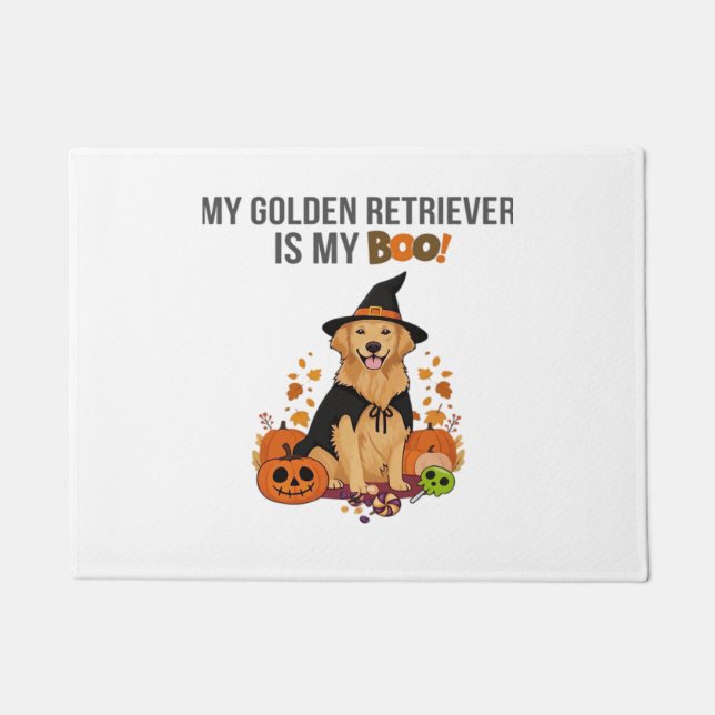 Paillasson Golden Retriever Halloween Chien Mon Golden Retrie (Devant)