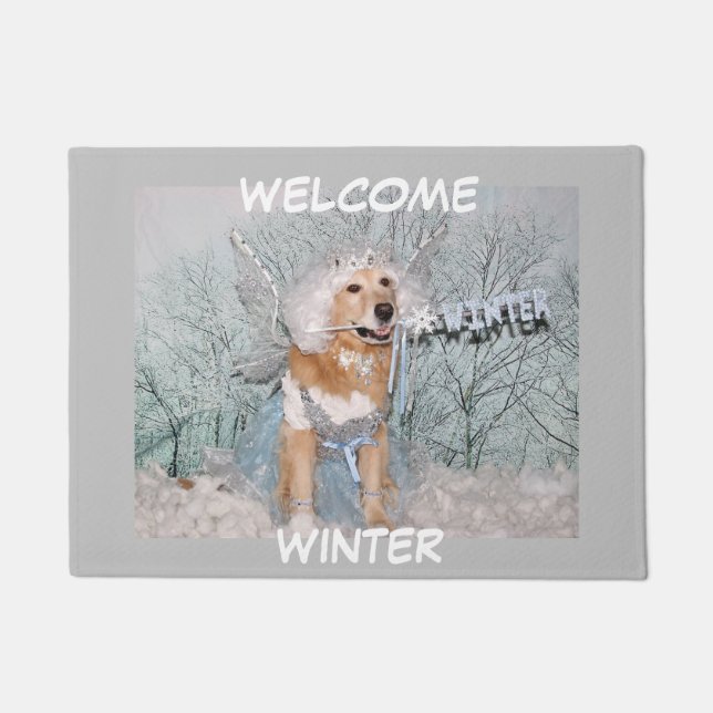 Paillasson Golden Retriever Winter Fairy  (Devant)