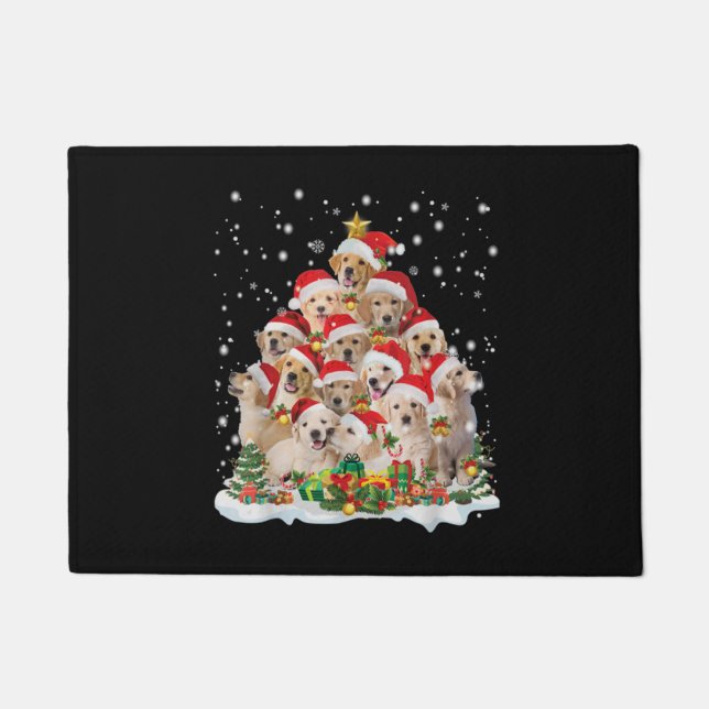 Paillasson Golden Retrior Christmas Premium (Devant)