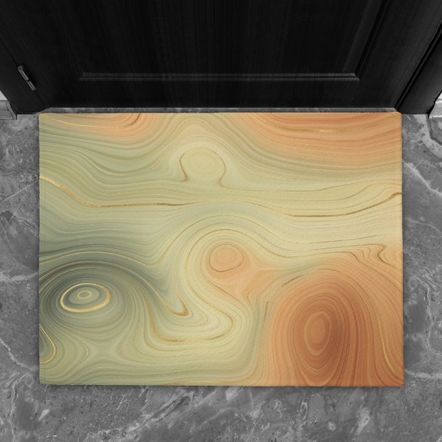 Paillasson Golden Strata | Pêche Brûlée Orange Vert Agate (Créateur téléchargé)