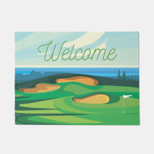 Paillasson Golf belle aquarelle bienvenue golfer's 