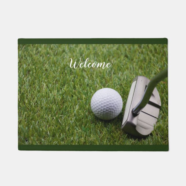 Paillasson Golf Welcome porte natte balle de golf et Putter (Devant)