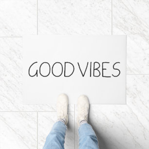 Paillasson Good Vibes Nouvel Âge Personnalisable Noir Et Blan