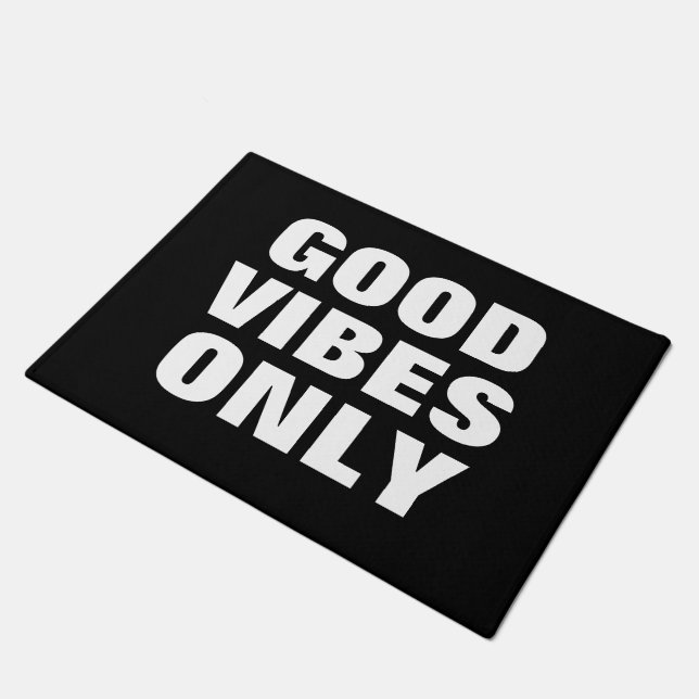 Paillasson "Good Vibes Only" amusant modèle de citation (Incliné)