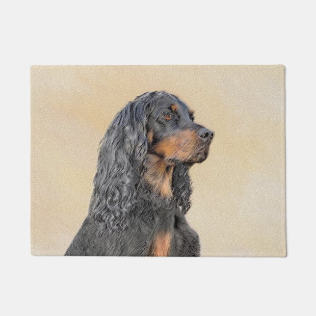 Paillasson Gordon Setter Peinture - Joli art original chien (Devant)