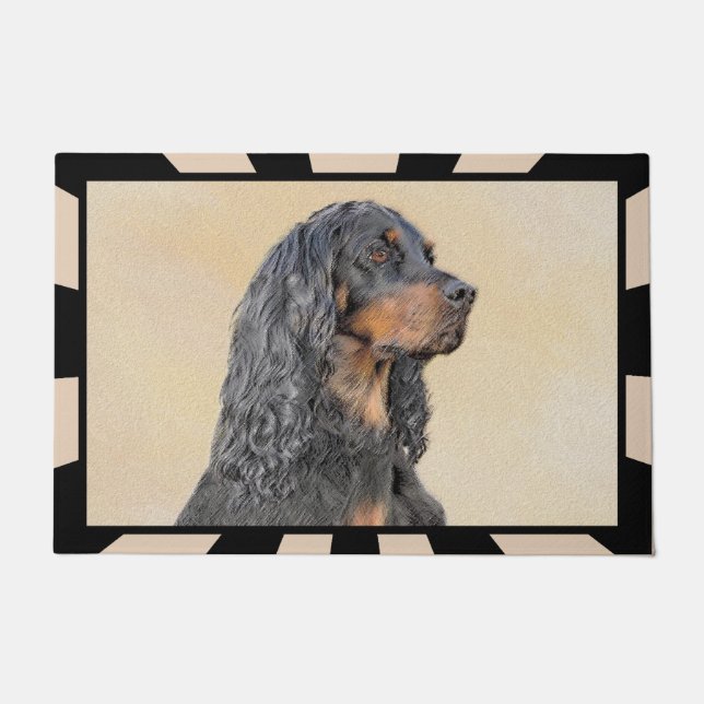 Paillasson Gordon Setter Peinture - Joli art original chien (Devant)