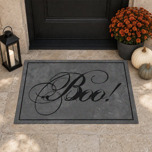 Paillasson Gothique Black Boo Halloween (Moody Halloween Entry Rug)