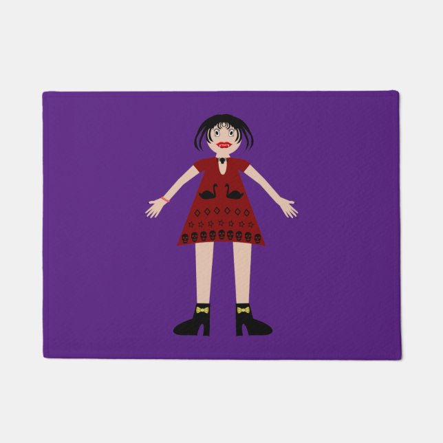 Paillasson Gothique Halloween Vampire Lady (Devant)