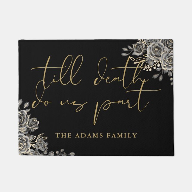 Paillasson Gothique Noir Et Or Personnalisé (Devant)