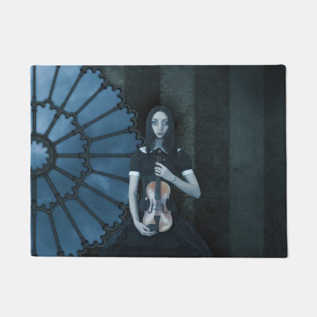 Paillasson Gothique Victorian Girl tenant Violon Imaginaire f (Devant)