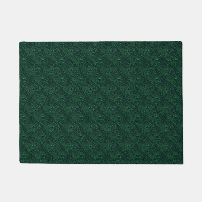 Paillasson Gouttes d'eau sur métal vert (Devant)