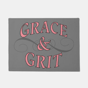 Paillasson Grace & Gris en rose et gris