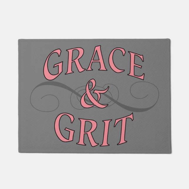 Paillasson Grace & Gris en rose et gris (Devant)