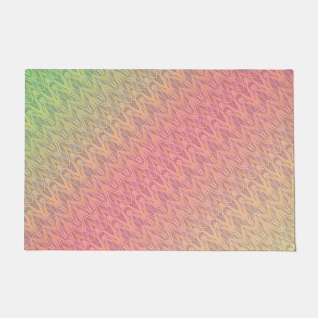 Paillasson Gradient pastel colors ornamental pink vert (Devant)