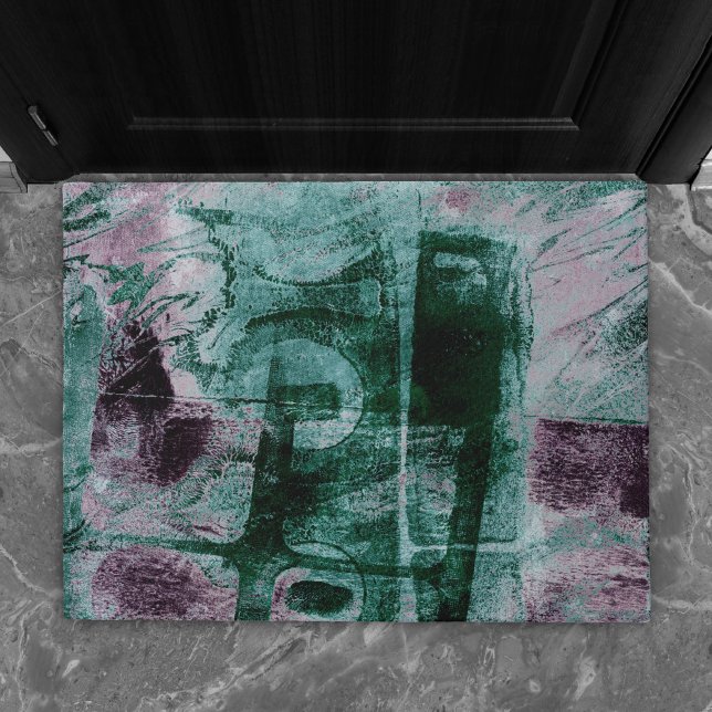 Paillasson Graffiti peint Grunge | Moody Plum Purple Green (Créateur téléchargé)
