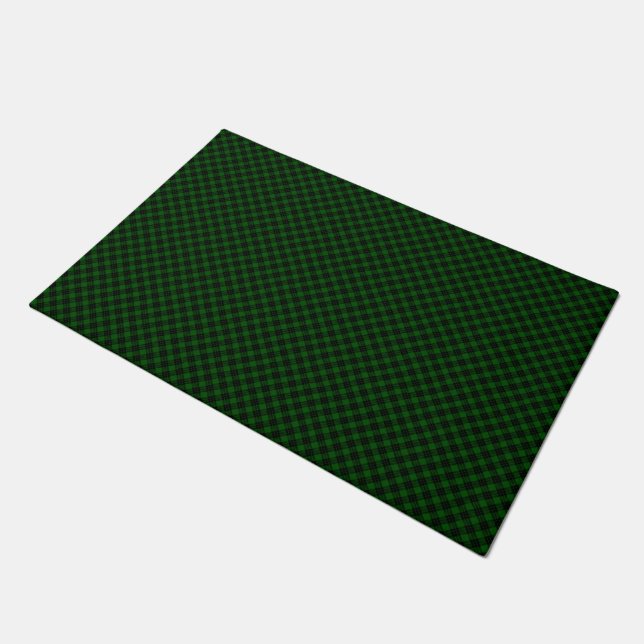 Paillasson Graham tartan vert noir plaid (Incliné)