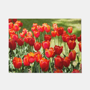 Paillasson Grand champ de tulipes rouges