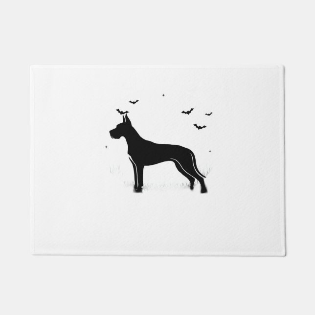 Paillasson Grand Chien Danois - Halloween Lune Silhouette Cla (Devant)