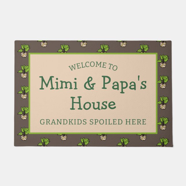 Paillasson Grand-Parents Maison Petits-Enfants Spotés Ici (Devant)