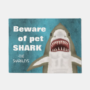 Paillasson Grande attaque de requins blancs attention personn