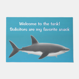 Paillasson Grande natte de requin blanc personnalisable