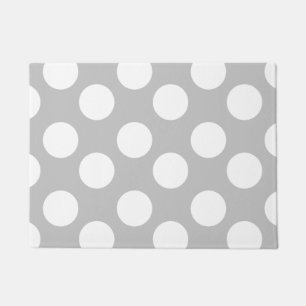 Paillasson Grande natte grise et blanche de point de polka