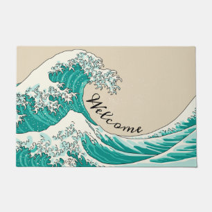 Paillasson Grande vague - mat de porte vert