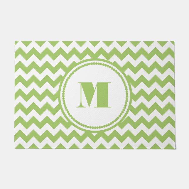 Paillasson Grandes vertes Monogrammes modernes (Devant)