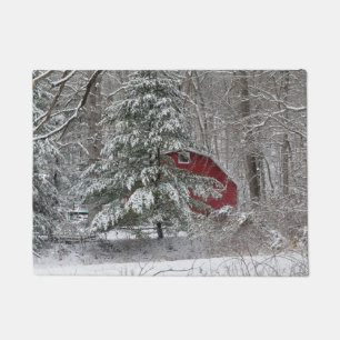 Paillasson Grange rouge neigeuse