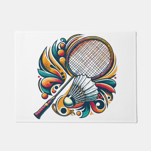 Paillasson Graphique de badminton (Devant)