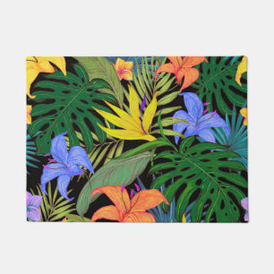 Paillasson Graphique de fleur d'Aloha de Hawaii tropical
