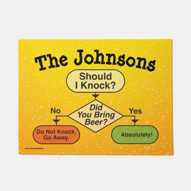 Paillasson Graphique de flux de bières personnalisées amusant (Devant)