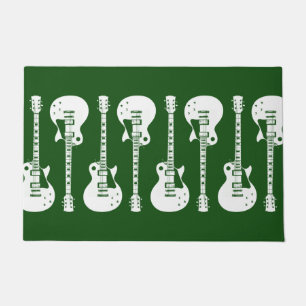 Paillasson Graphique de guitares électriques en blanc