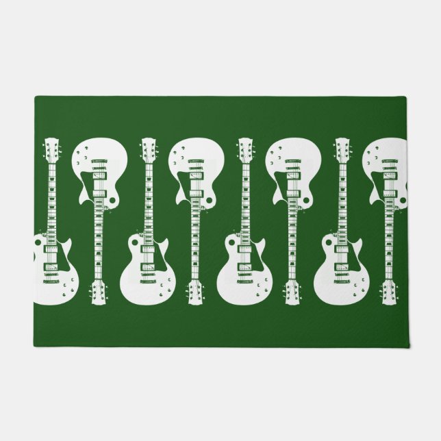 Paillasson Graphique de guitares électriques en blanc (Devant)