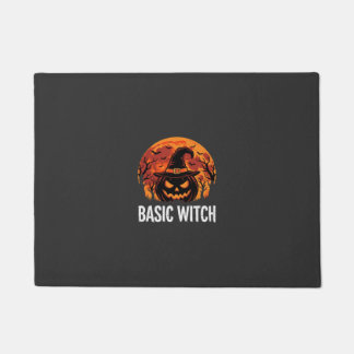 Paillasson Graphique de lune de citrouille de sorcière de bas