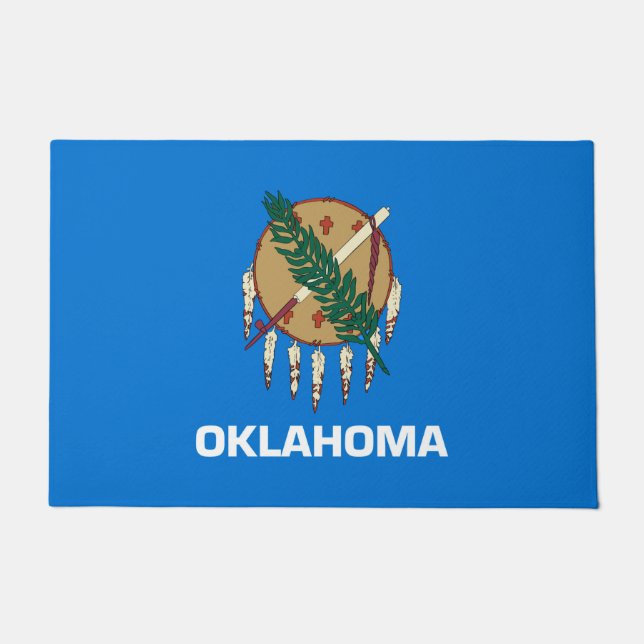Paillasson Graphique Drapeau de l'état de l'Oklahoma dynamiqu (Devant)