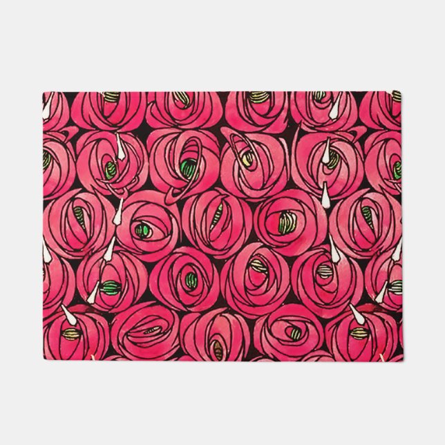 Paillasson Graphique rose Art Nouveau Rennie Macintosh (Devant)